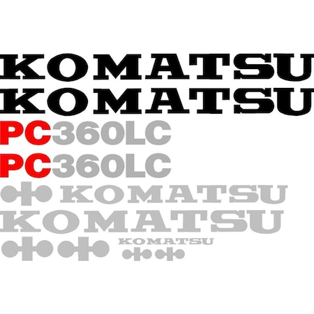 Aftermarket Komatsu PC 360LC Excavator Decal Set KMPC360LCDECALSET